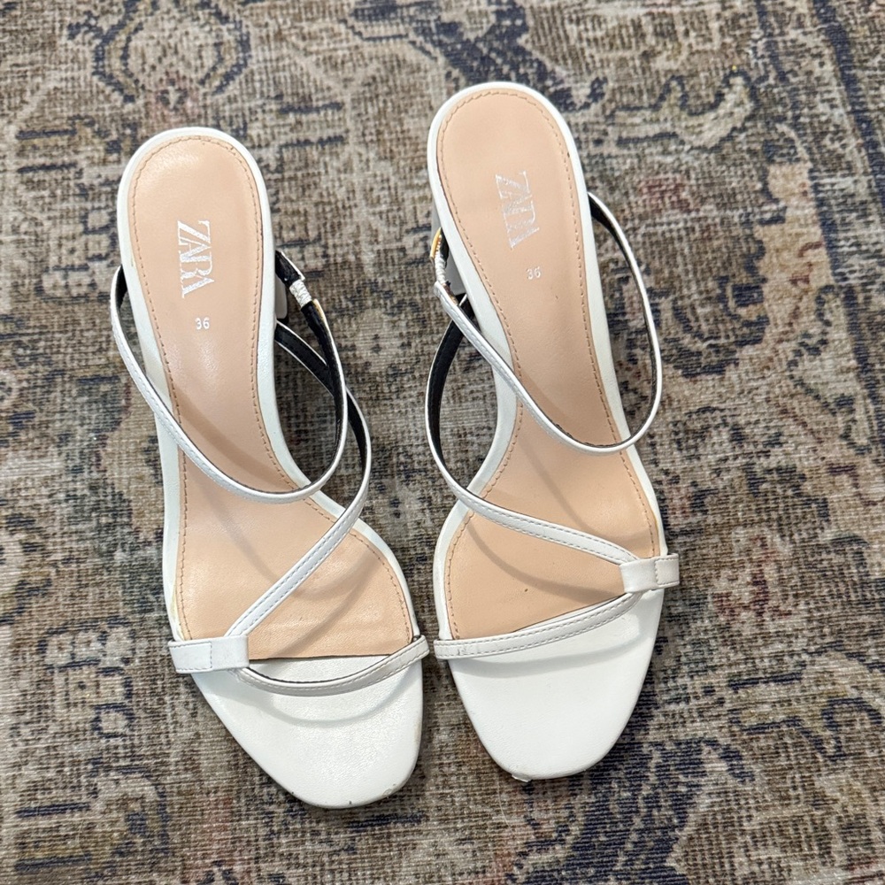 Zara Women's Elegant White Heels